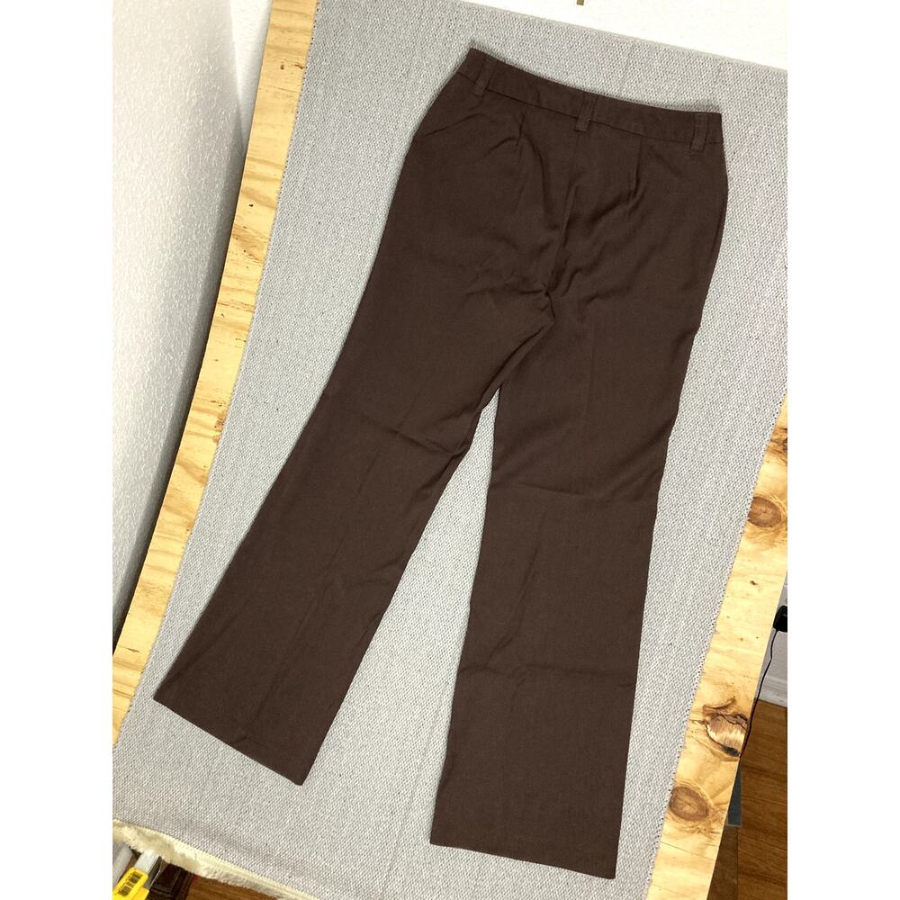 Vtg Oscar De La Renta Career Dress Slacks Womens 28X32‎ Brown Flare Work Office - Picture 6 of 13